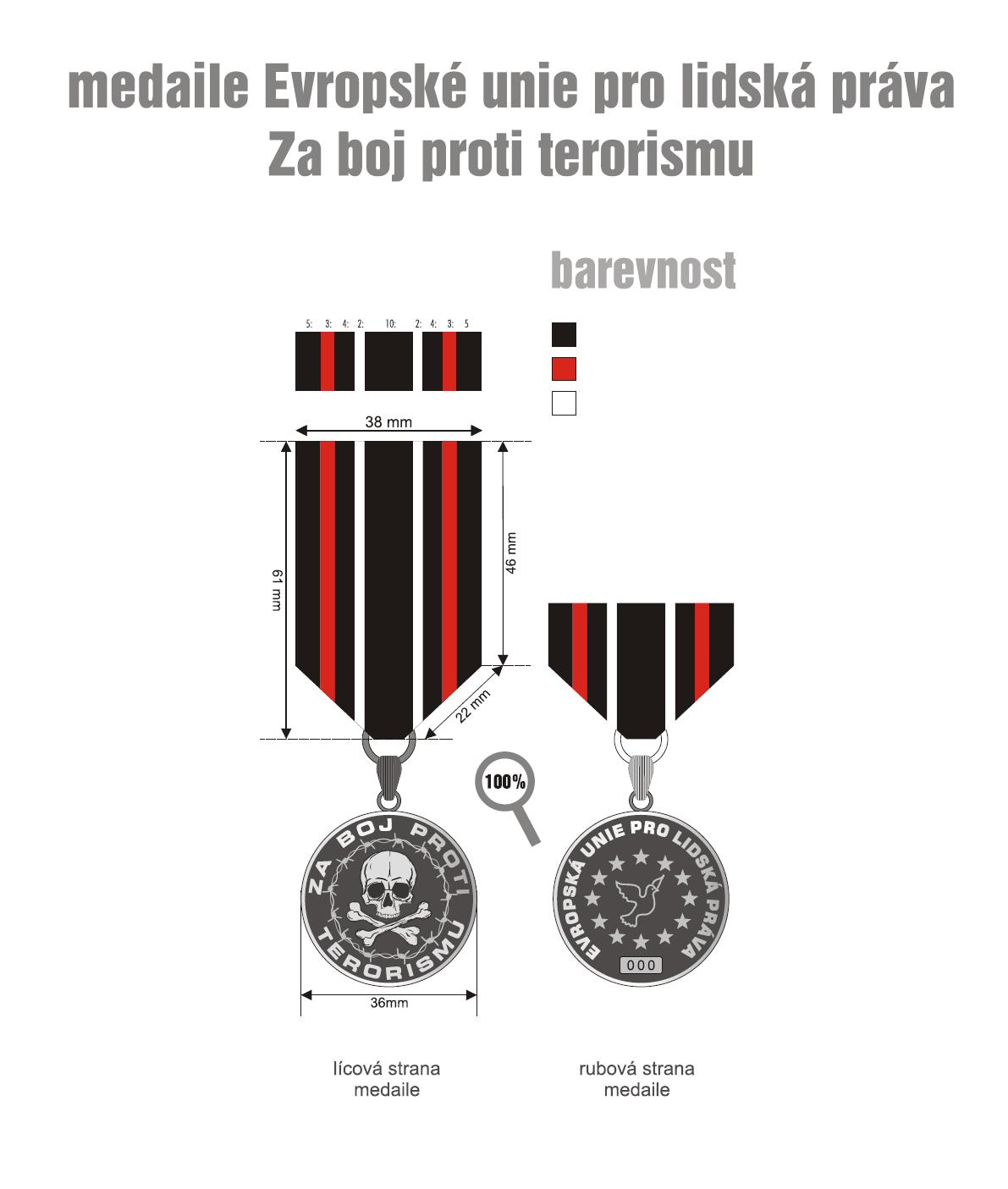 Medaile Za boj proti terorismu - návrh
